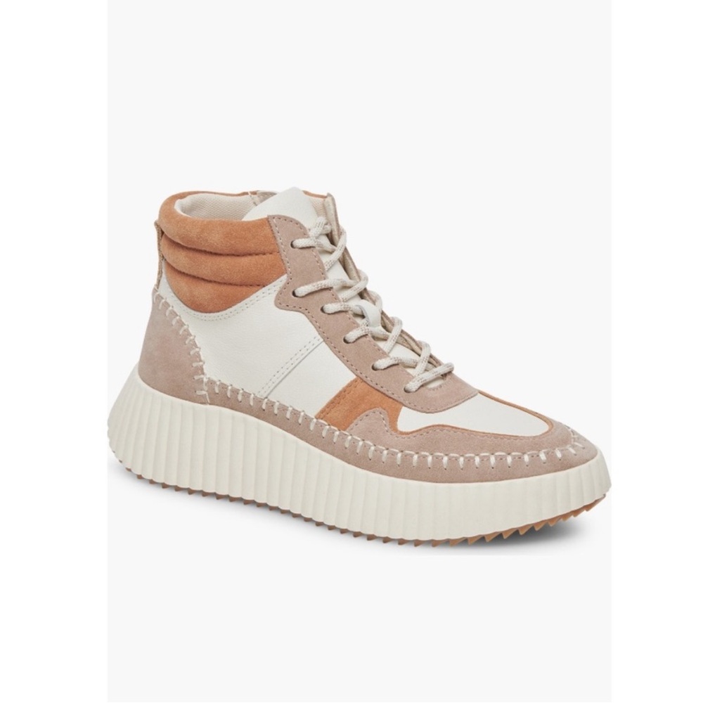 Dolce Vita Daley High Top Sneakers Taupe & Tan Multi Suede H2O Women’s Size 10